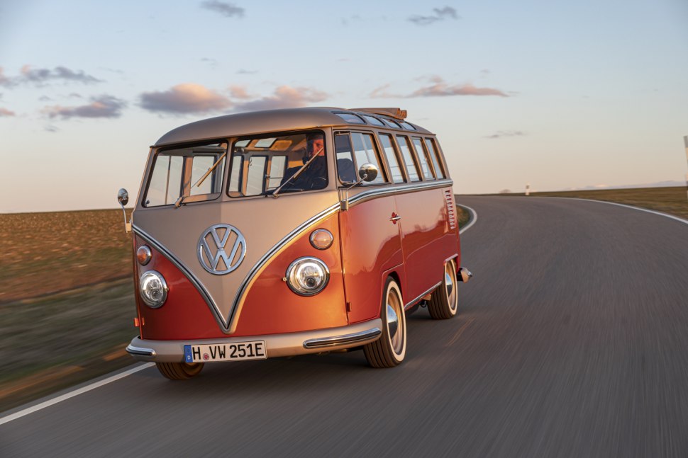 VW e-BULLI is a modern day vehicle with an old school look