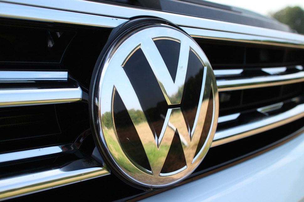 Volkswagen badge up close