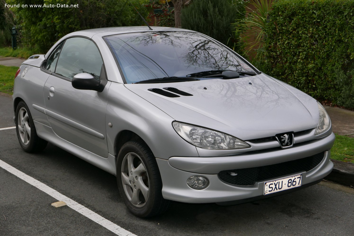 2000 Peugeot 206 CC 2.0 S16 (135 Hp)  Technical specs, data, fuel  consumption, Dimensions