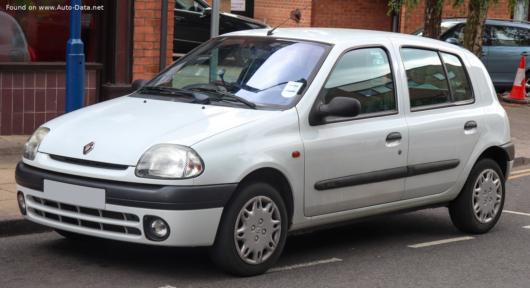 1999 Renault Clio II (Phase I) 5-door 1.4 16V (98 Hp) Technical specs, data, fuel consumption, Dimensions