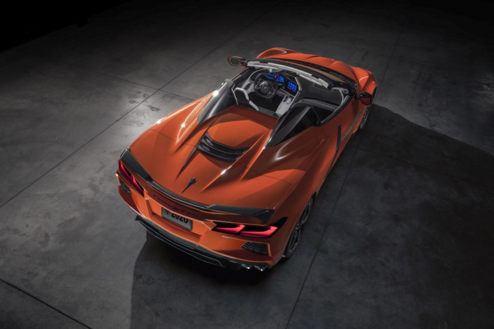 2020 Chevrolet Corvette - Convertible, orange, top view