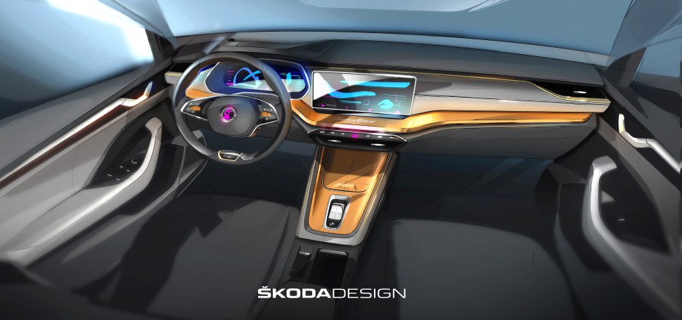 Skoda Octavia 2020 interior sketch