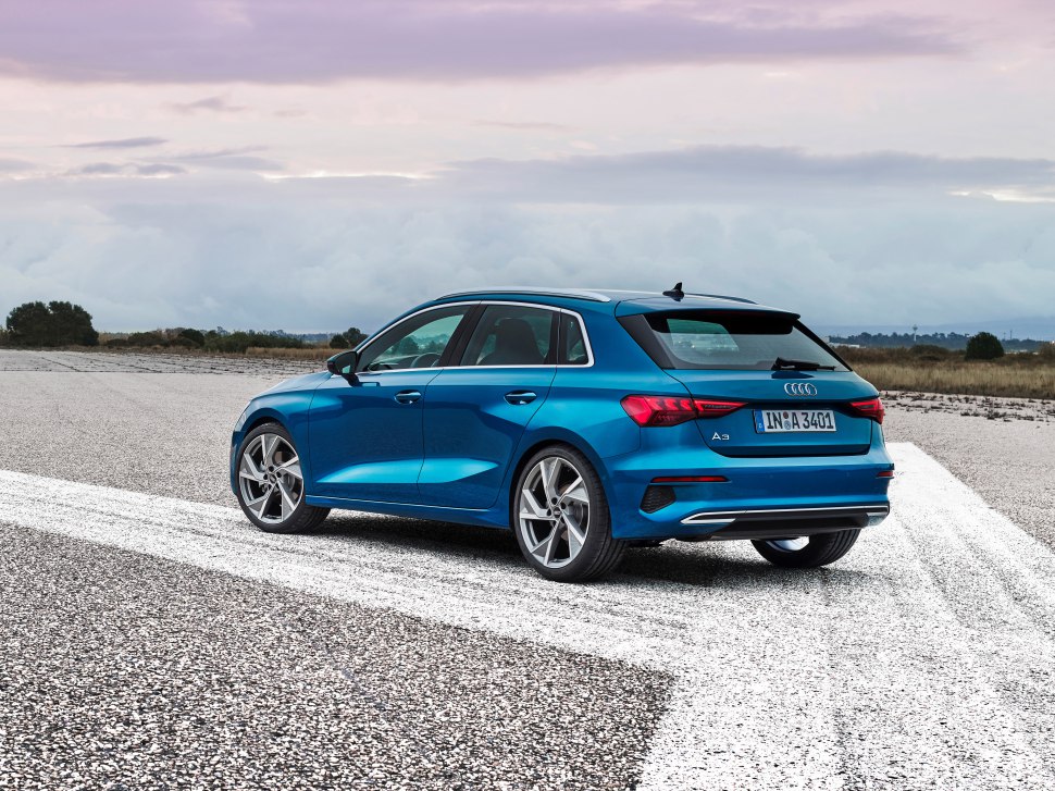 Rear view at Audi A3 Sportback