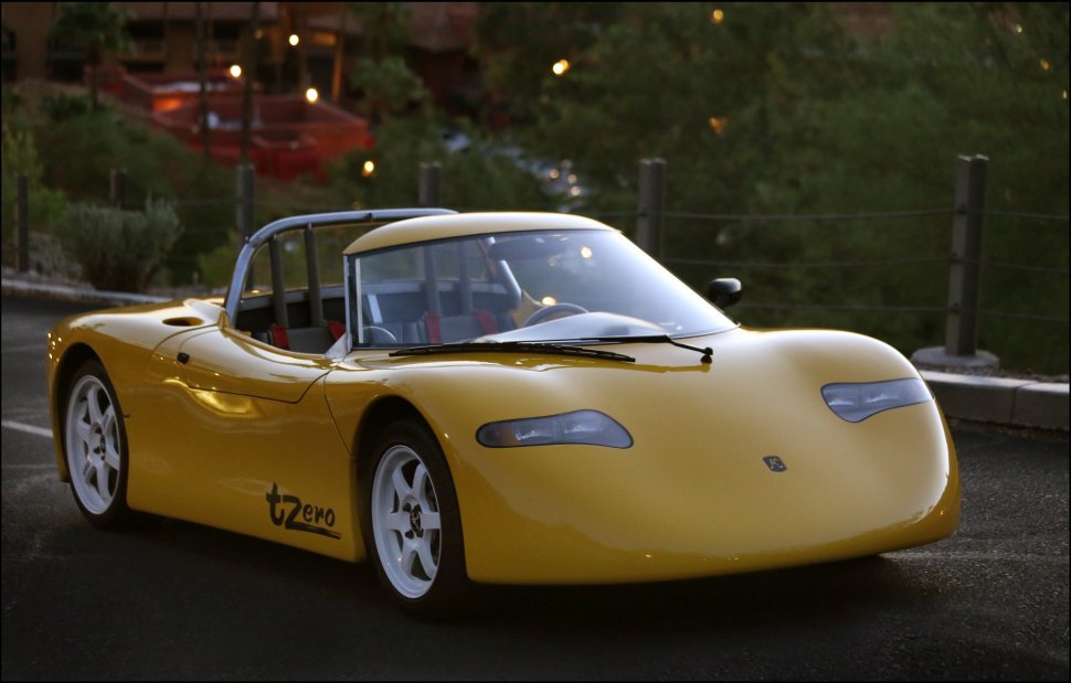 Tesla Tzero yellow prototype car
