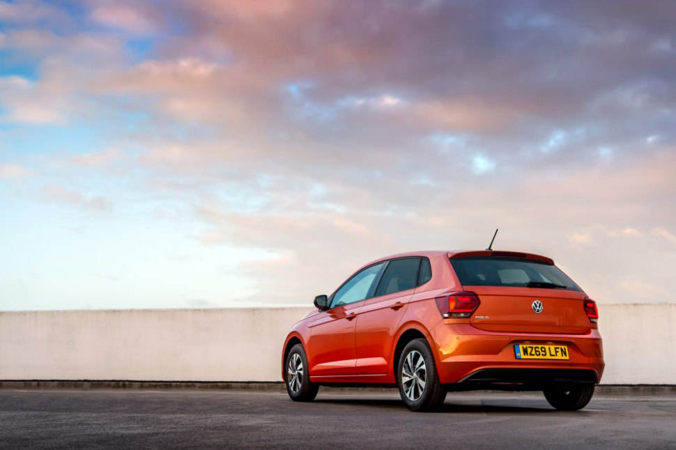 2020 VW Polo Match - rear profile, sunset background