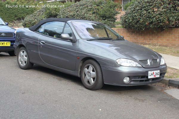 1999 Renault Megane I Cabriolet Phase Ii 1999 1 6i 16v 107 Hp Technical Specs Data Fuel Consumption Dimensions