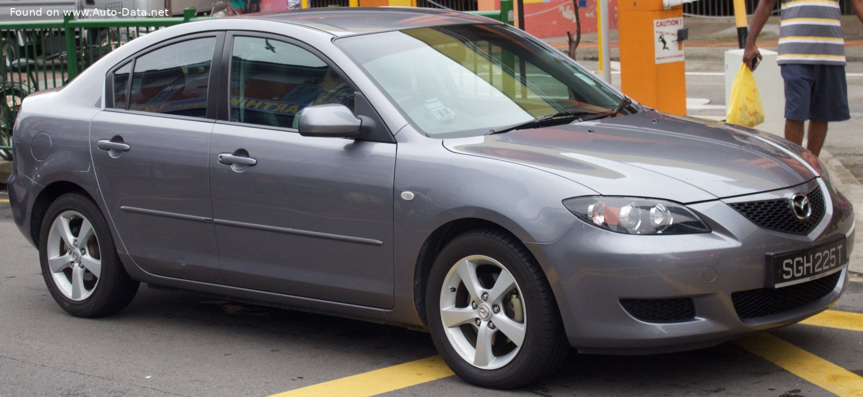 2003 Mazda 3 I Sedan (BK) 1.6i (105 Hp)  Technical specs, data, fuel  consumption, Dimensions